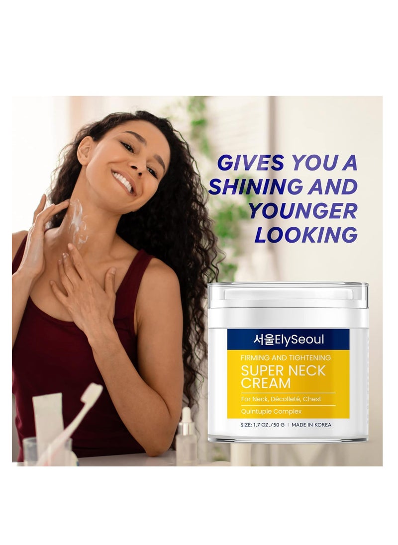 ElySeoul - ElySeoul Super Neck Chest Wrinkle Cream - Advanced Tightening Firming Lifting - Korean Skin Care Anti-Aging with Collagen Hyaluronic Acid Niacinamide - Image 1