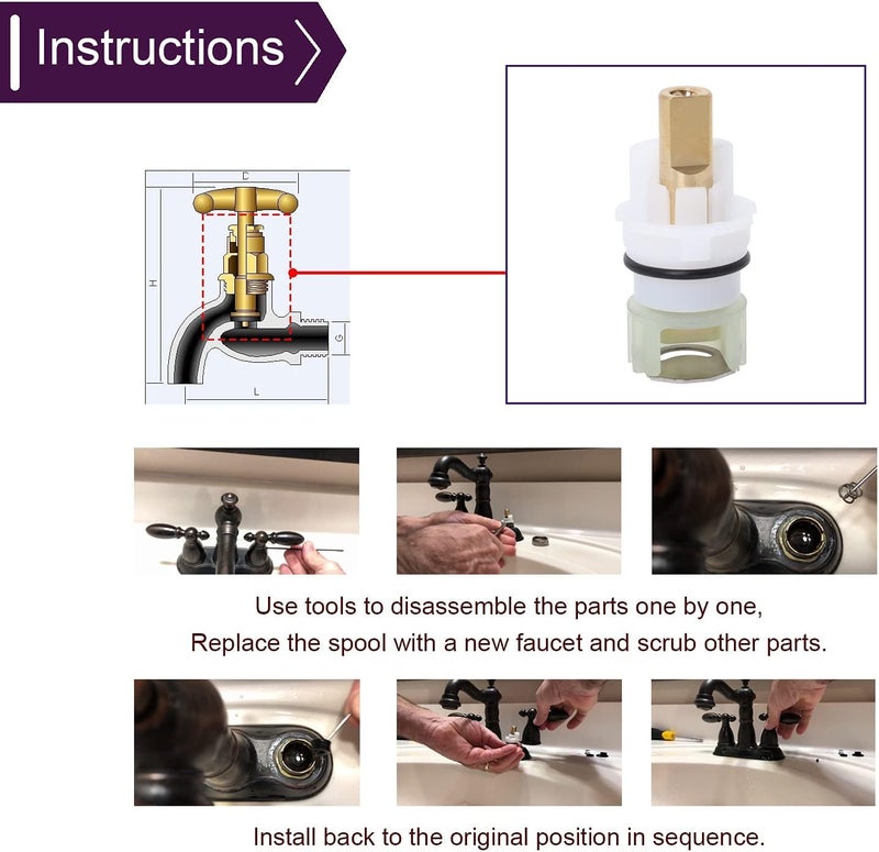 Swess RP25513 Faucet Stem Replacement Kit for Compatible with Delta Faucet with RP4993 Seat and Spring 2 Pack - Image 4