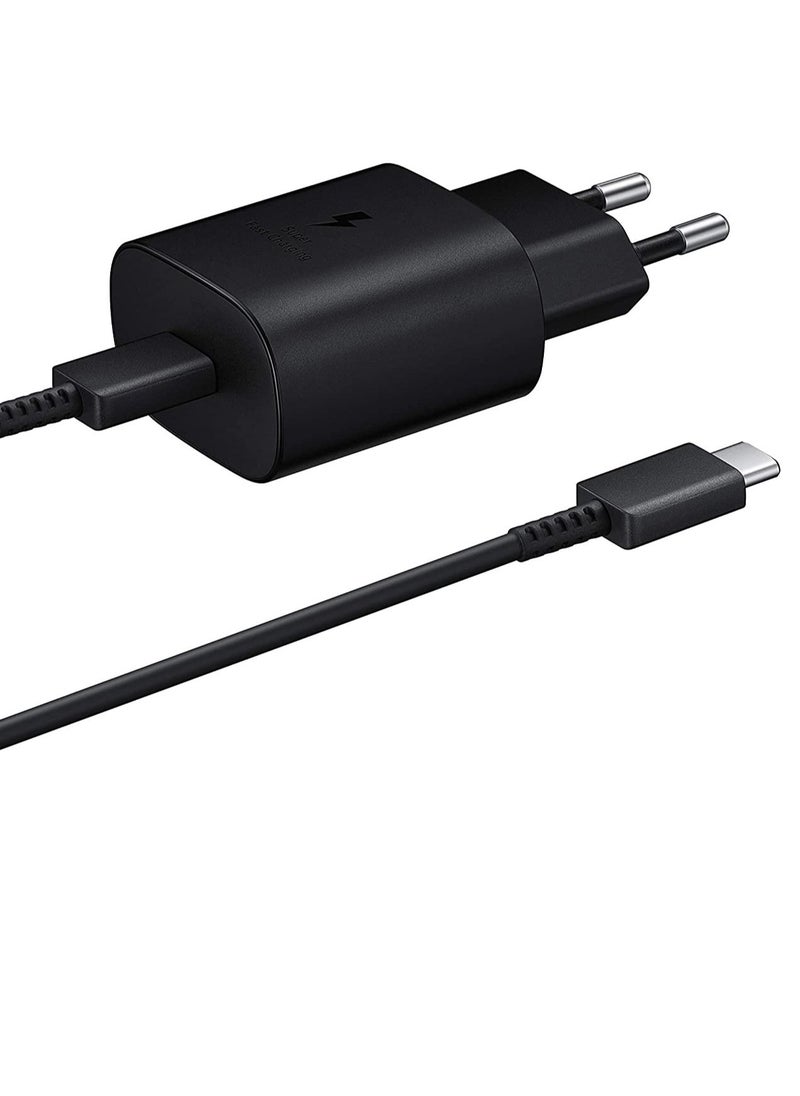 Samsung Original 25W Fast Charging USB-C Mobile Phone Mains Plug/Wall Charger, Genuine Samsung Charger Compatible with Galaxy Smartphones and Other USB Type C Devices