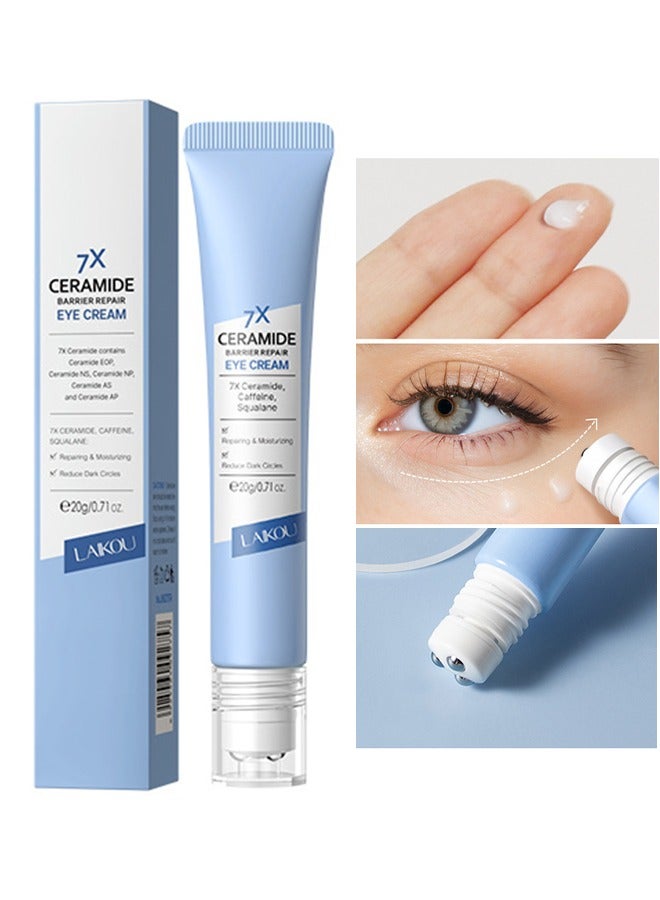 لايكو كريم سيراميد بيربير ريبير للعين ، كريم مرطب مضاد للشيخوخة للعين للتجاعيد ، كريم تجاعيد العين مع رأس تدليك ، كريم العين للدوائر السوداء للنساء والرجال ، مرطب للعين لجميع أنواع البشرة 20 جرام - Image 1