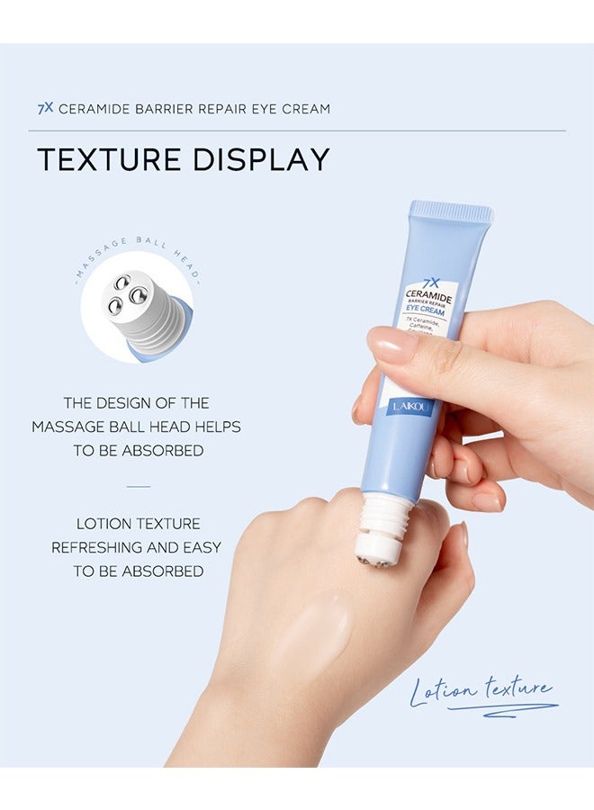 لايكو كريم سيراميد بيربير ريبير للعين ، كريم مرطب مضاد للشيخوخة للعين للتجاعيد ، كريم تجاعيد العين مع رأس تدليك ، كريم العين للدوائر السوداء للنساء والرجال ، مرطب للعين لجميع أنواع البشرة 20 جرام - Image 3