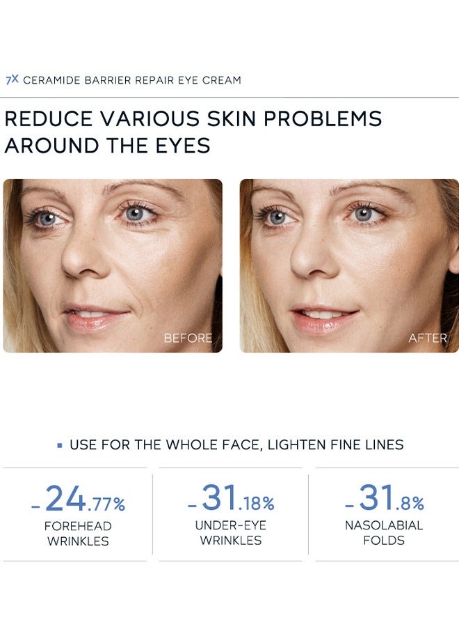 لايكو كريم سيراميد بيربير ريبير للعين ، كريم مرطب مضاد للشيخوخة للعين للتجاعيد ، كريم تجاعيد العين مع رأس تدليك ، كريم العين للدوائر السوداء للنساء والرجال ، مرطب للعين لجميع أنواع البشرة 20 جرام - Image 5