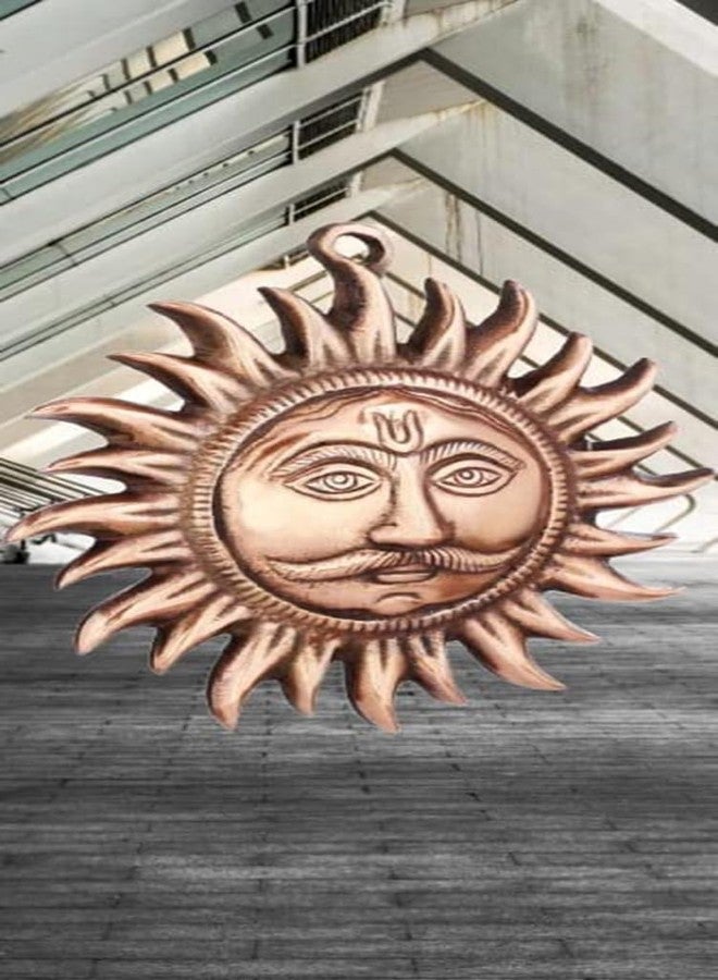 Magic Providers Home Vastu Sun Surya Face Copper God Sun Wall Hanging Feng Shui Copper Sun Surya Face Murti Idol Statue Wall Hangings for Vastu Remedies for East Wall (8 Inches) - Image 3