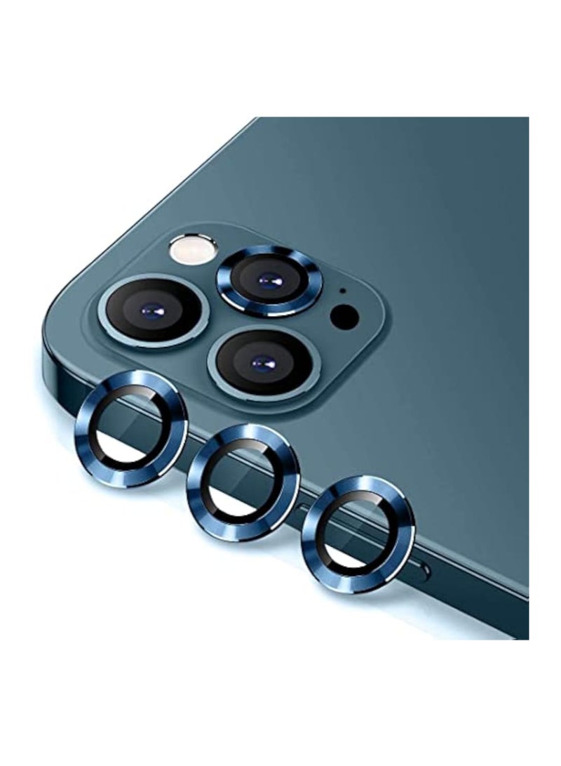 Camera Lens Protector for iPhone 12Pro/12Pro Max, 9H Tempered Glass Camera Cover, Metal Ring Decoration Accessories  - Image 2