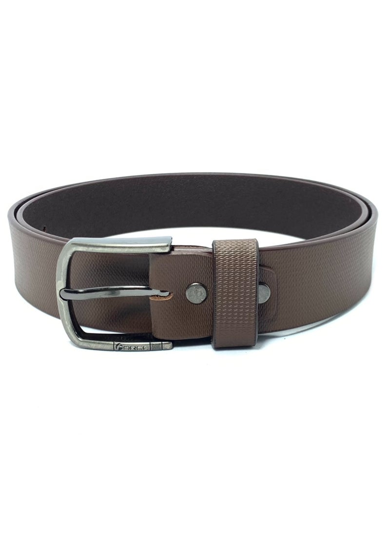 FORCE - Force Genuine Leather Belt Men - Semi-Casual Men's Belts & Party Wear Belt, Casual Outfits, Gifts - Black & Brown Men’s Leather Belt for Men - Image 1