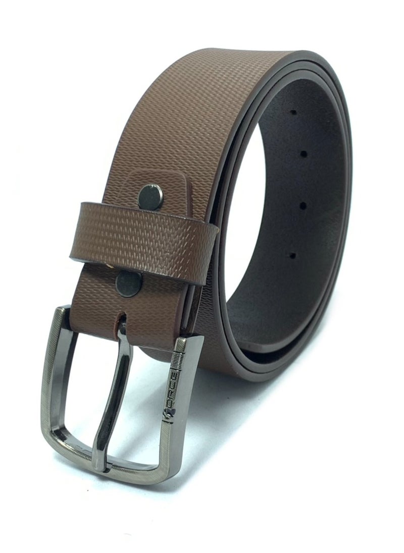 FORCE - Force Genuine Leather Belt Men - Semi-Casual Men's Belts & Party Wear Belt, Casual Outfits, Gifts - Black & Brown Men’s Leather Belt for Men - Image 1
