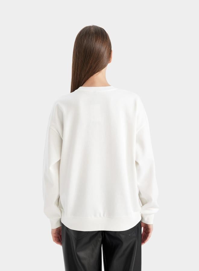 DeFacto DeFacto Graphic Print Crew Neck Relaxed Fit Sweatshirt  - Image 3