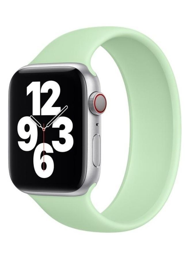 NIBEMINENT Solid Colour Elastic Silicone Replacement Wrist Strap Watchband For Apple Watch Series 7/6/5/4/3/2/1/SE 45/44/42mm Green - Image 4