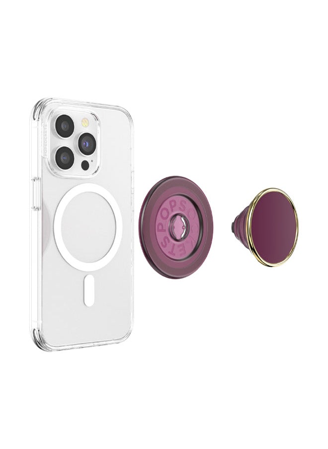 POPSOCKETS MagSafe PopGrip Enamel | Magnetic Phone Grip & Stand, Strong Magnet, for iPhone 15/14/13/12 & MagSafe Cases, Included Adapter Ring for non-MagSafe Phones & Cases - Red Wine  - Image 4