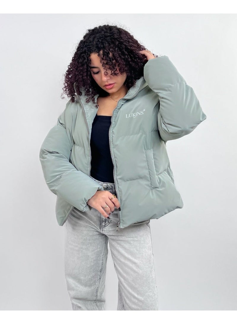 LUKINS High-Quality Mint Green Women’s Waterproof Jacket – Stylish Winter Design and Rain-Resistant - Image 1