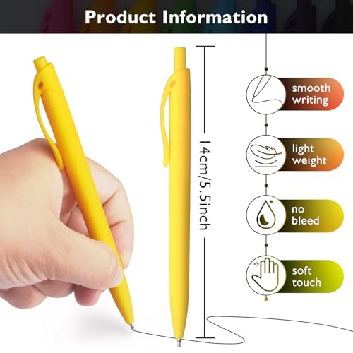 Bribobo Ballpoint Pens Black Ink Pens Medium Point Retractable Ballpoint Pens, 1.0MM Black Ink, 8 Pack, Colorful - Image 3