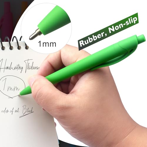 Bribobo Ballpoint Pens Black Ink Pens Medium Point Retractable Ballpoint Pens, 1.0MM Black Ink, 8 Pack, Colorful - Image 5