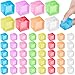 Simgoing 48 Pcs Mini Ice Cube Stress Balls Bulk Fidget Squeeze Square Ball Stress Relief Sensory Playthings Ice Cube for Adults Birthday Valentines Gifts Party Favor Prize Bags Box Filling 8 Colors - Image 2