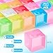 Simgoing 48 Pcs Mini Ice Cube Stress Balls Bulk Fidget Squeeze Square Ball Stress Relief Sensory Playthings Ice Cube for Adults Birthday Valentines Gifts Party Favor Prize Bags Box Filling 8 Colors - Image 4
