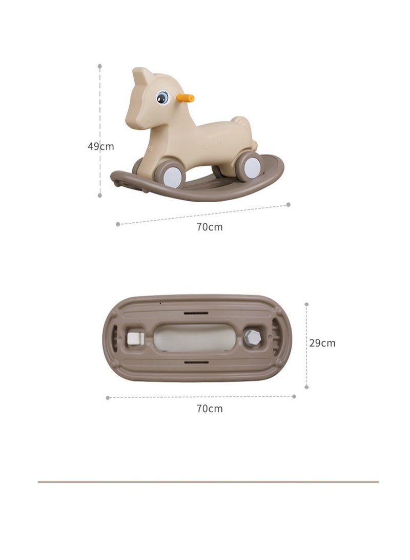 CityRiya-Long 2 in 1 Toddler Rocking Horse & Sliding Car with Detachable Balance Board, Silence Wheels - Kids Indoor Outdoor Ride On Toy, Baby Walker, Toddler Balance Bike for Early Education, 2 Modes, Suitable for 1-5 Years（Pink）  - Image 2
