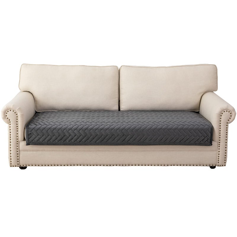 Eismodra Couch CoverSectional Couch CoversSofa Covers for 3 Cushion CouchAntiSlip Sofa Slipcovers for Dogs Cats Kids Loveseat Recliner L Shaped Armrest BackrestDark Gray 43x94Only 1 Piece