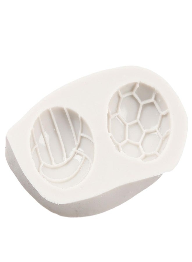 QDMOLDS قوالب سيليكون على شكل كرة قدم وكرة طائرة من QDMOLDS لتزيين الكيك بالشوكولاتة والكب كيك والحلوى والسكر والطين البوليمري ومعجون الصمغ. - Image 3
