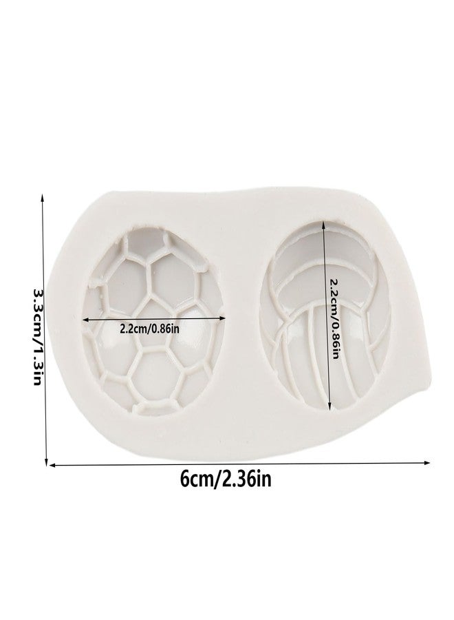 QDMOLDS قوالب سيليكون على شكل كرة قدم وكرة طائرة من QDMOLDS لتزيين الكيك بالشوكولاتة والكب كيك والحلوى والسكر والطين البوليمري ومعجون الصمغ. - Image 2