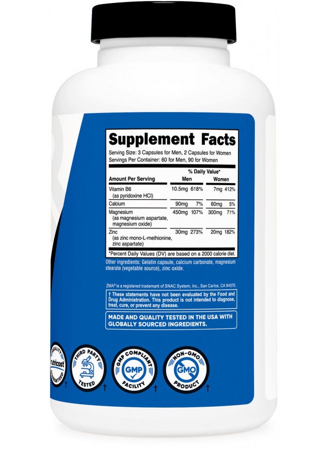 Nutricost ZMA 180 Capsules - Non-GMO and Gluten Free ZMA Supplement