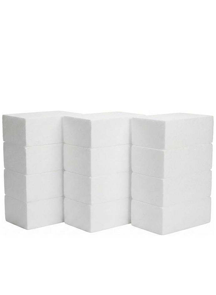 CRAFT MAGIC 12PCS Craft Styrofoam Foam Blocks 6 × 4 × 2 Inch Polystyrene Foam Bricks for DIY Crafts, Sculpting, Modeling, School Projects, Floral Arrangements & Art Use - Image 1