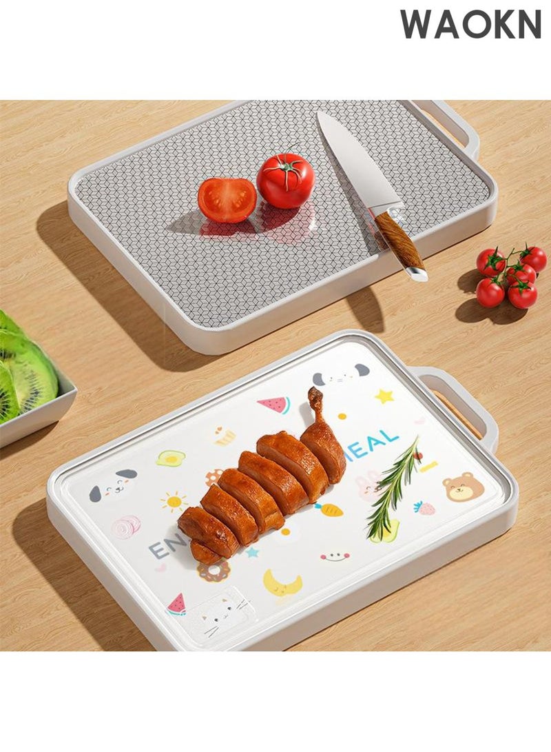 دبليو أيه أو كي أن لوح تقطيع مقاوم للبكتيريا والعفن، لوح تقطيع منزلي آمن للطعام، لوح تقطيع مزدوج الجوانب من الفولاذ المقاوم للصدأ مخصص للمطبخ، تصميم مضاد للانزلاق ليس من السهل أن يسقط، يستخدم للوح تقطيع متعدد الأغراض من الفولاذ المقاوم للصدأ للحوم والخضروات. - Image 4