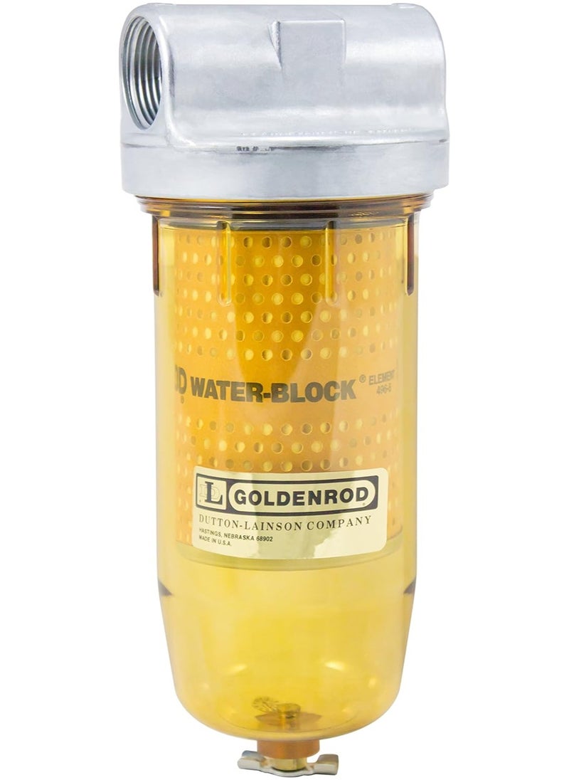 Goldenrod Goldenrod Dutton-Lainson Water Block Fuel Filter With 1" NPT Top Cap, Zinc Die-Cast Top-Cap and Resistant Polymer Bowl  - Image 1