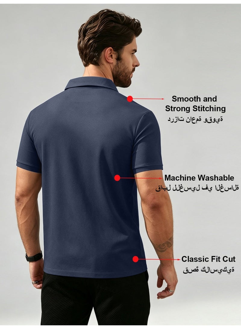 general Men's Short Sleeve Polo Shirts,Basic Golf T-Shirts for Men,Regular Fit Breathable Quick-Dry Shirt,Classic Moisture Wicking Performance Tees Summer,Athletic Running Top,Business and Casual Wear - Image 3
