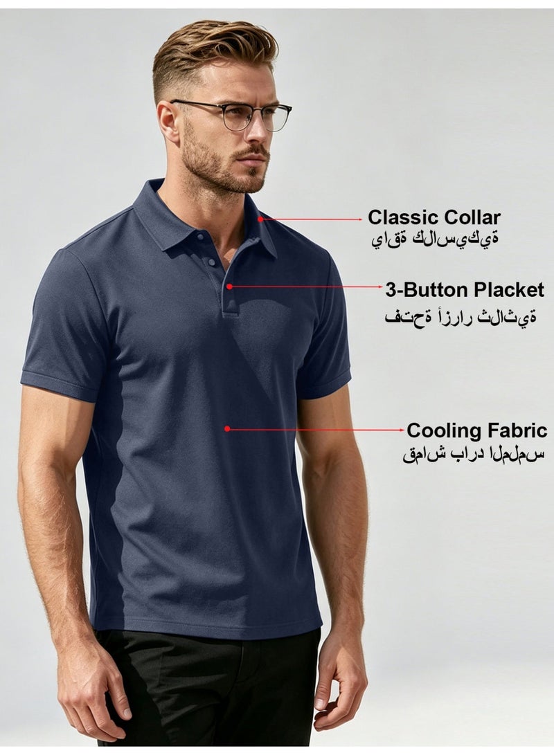general Men's Short Sleeve Polo Shirts,Basic Golf T-Shirts for Men,Regular Fit Breathable Quick-Dry Shirt,Classic Moisture Wicking Performance Tees Summer,Athletic Running Top,Business and Casual Wear - Image 2