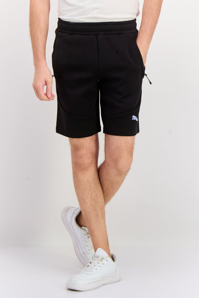 PUMA شورتات رياضية للرجال مع حبل سحب، خارجي، أسود - Image 1