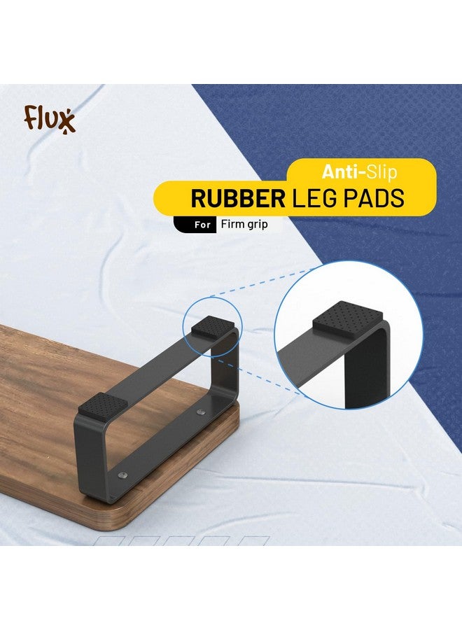 Flux حامل شاشة فلوكس خشبي | حامل شاشة مرتفع | حامل كمبيوتر لطاولة المكتب | غير قابل للانزلاق، المادة: لوح جزيئي ومعدن الحجم - (59.5 سم × 20 سم × 12 سم) رف (بني جوز) - Image 5