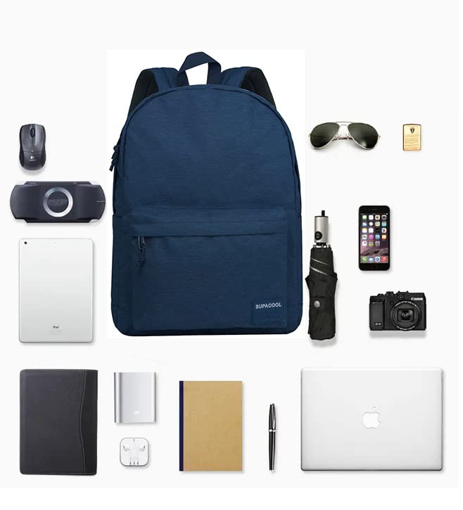 SUPACOOL Casual Laptop Backpack for Men and Women, Backpack for College, USB Charging Port, Lightweight Pack Back(Navy blue) - Image 3