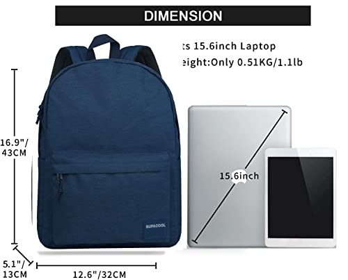 SUPACOOL Casual Laptop Backpack for Men and Women, Backpack for College, USB Charging Port, Lightweight Pack Back(Navy blue) - Image 4