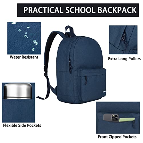 SUPACOOL Casual Laptop Backpack for Men and Women, Backpack for College, USB Charging Port, Lightweight Pack Back(Navy blue) - Image 5