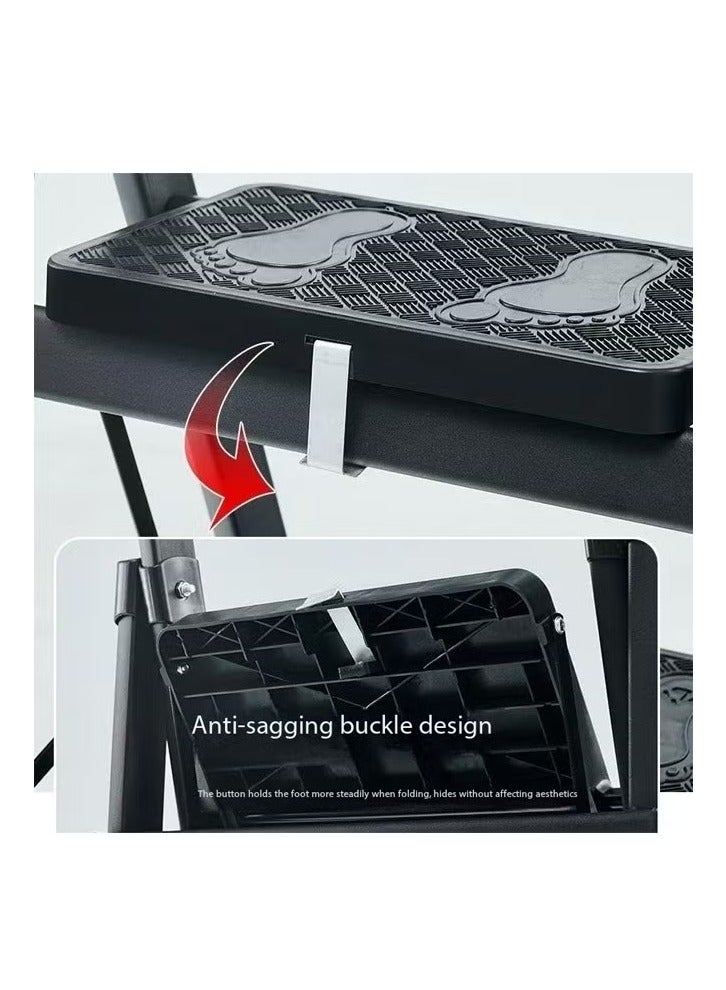 رافين سلم قابل للطي متعدد الوظائف من 6 خطوات مع مشبك مضاد للترهل للاستخدام الداخلي ورف تخزين مناسب للمطبخ والمنزل وغرفة المعيشة 44 × 105 × 160 سم - Image 5