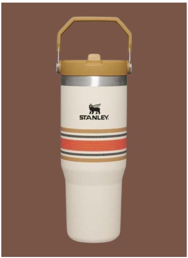 Stanley - IceFlow Stainless Steel Tumbler with Straw - Vacuum Insulated Water Bottle for Home, Office, or Car - Reusable Cup with Leak-Resistant Flip Straw, Keeps Drinks Cold for 12 Hours or Iced for 2 Days, 30 oz Cream Mesh – Premium Quality Hydration Solution for Everyday Use - Image 1