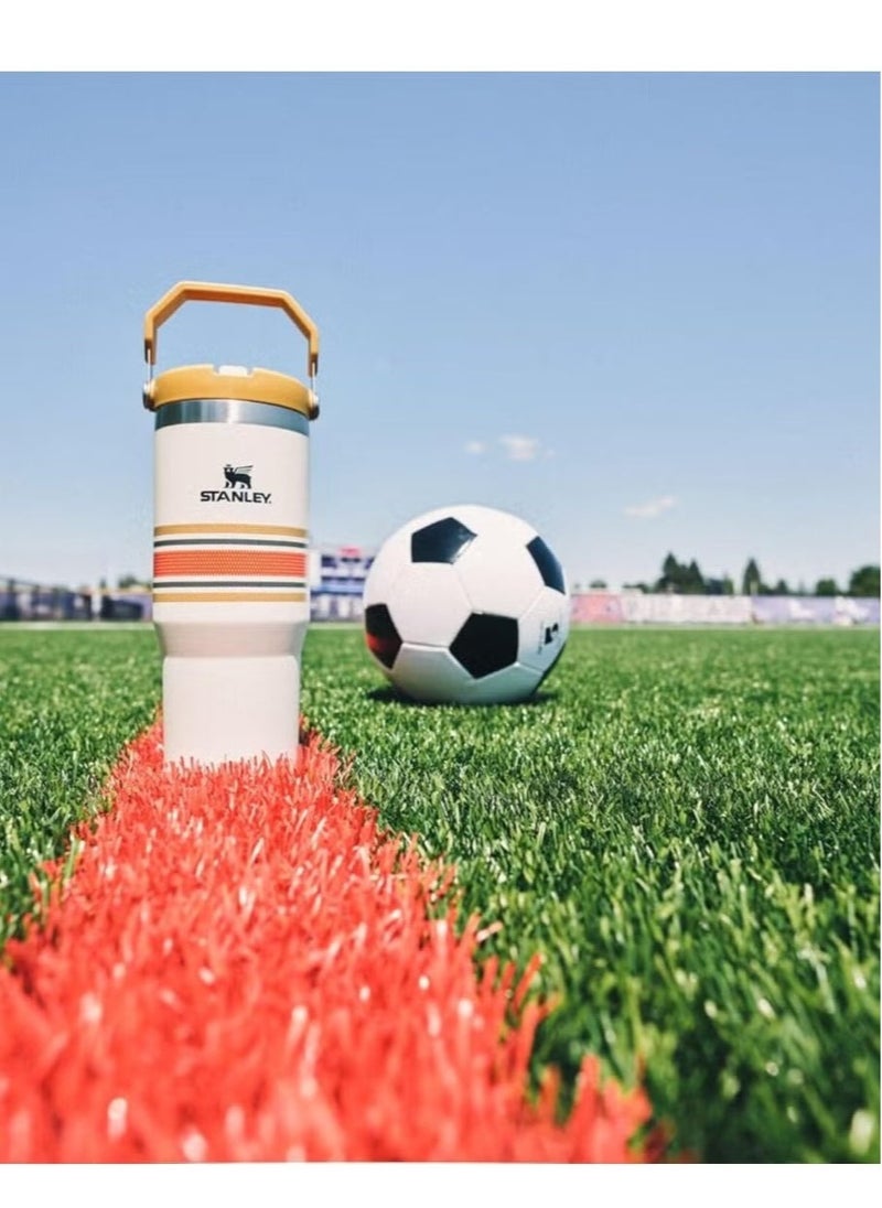 Stanley - IceFlow Stainless Steel Tumbler with Straw - Vacuum Insulated Water Bottle for Home, Office, or Car - Reusable Cup with Leak-Resistant Flip Straw, Keeps Drinks Cold for 12 Hours or Iced for 2 Days, 30 oz Cream Mesh – Premium Quality Hydration Solution for Everyday Use - Image 1