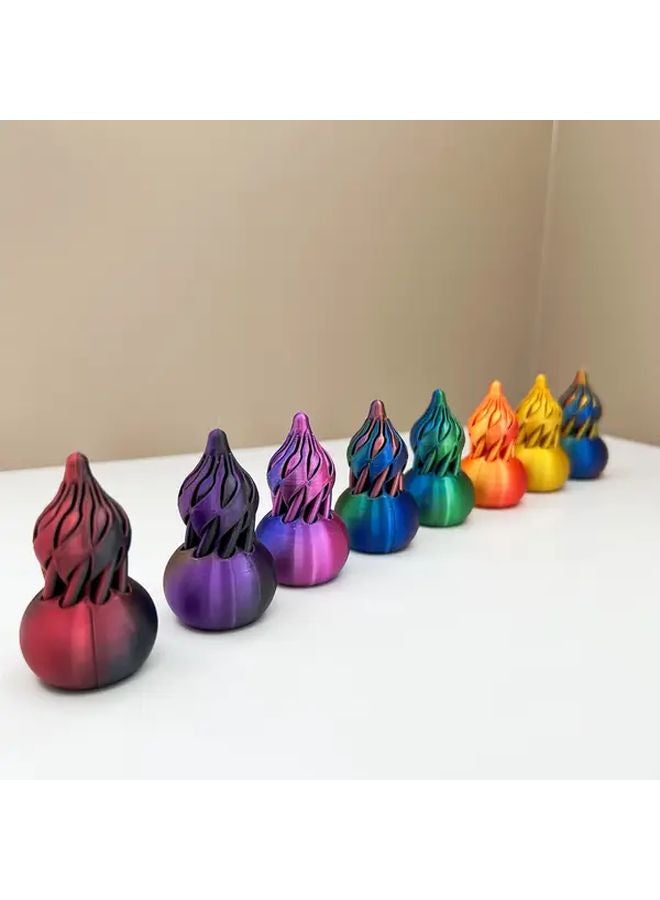 Golden Gradient 3D Printed Gourd Push Toy Set 2pcs Creative Home Decor Relax Puzzle - Image 4