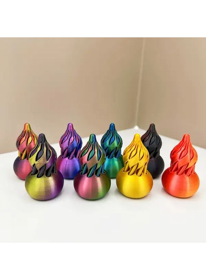 Golden Gradient 3D Printed Gourd Push Toy Set 2pcs Creative Home Decor Relax Puzzle - Image 2