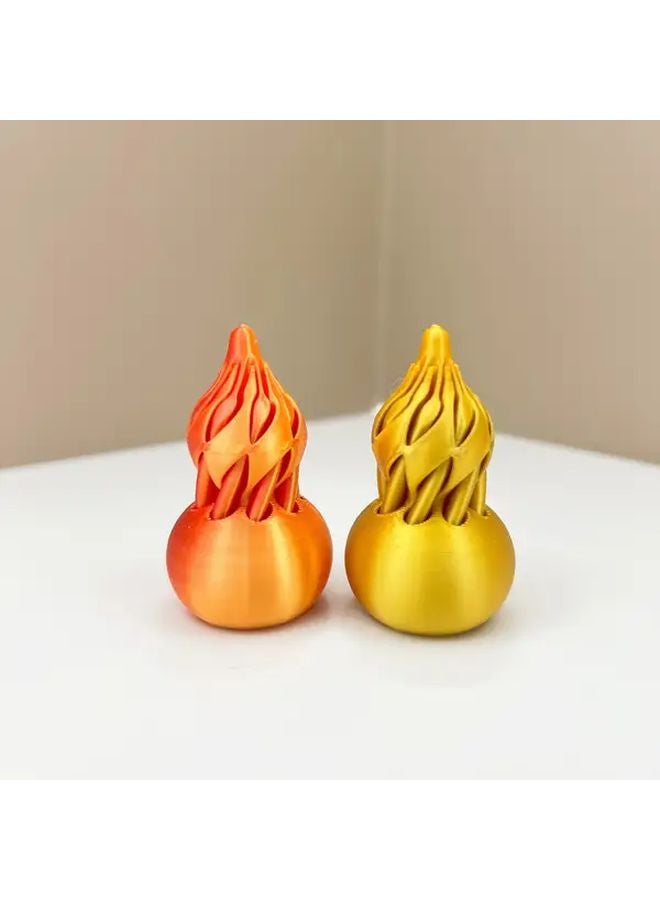 Golden Gradient 3D Printed Gourd Push Toy Set 2pcs Creative Home Decor Relax Puzzle - Image 1