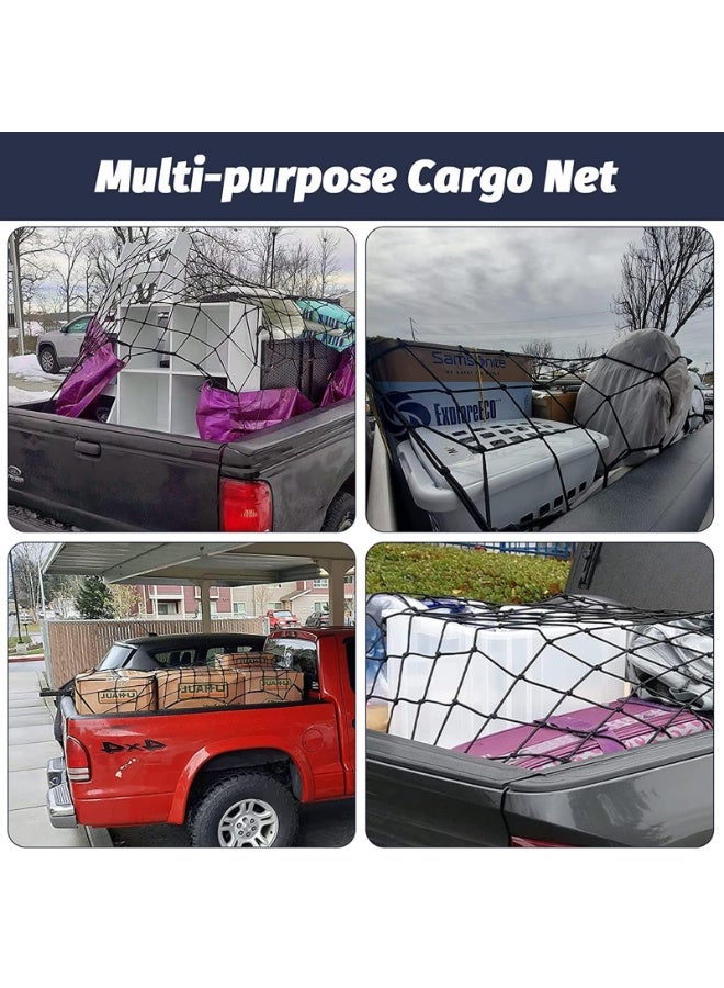 Generic Cargo Nets, 12 Aluminum Climbing Hooks, 12 ABS Plastic Clips, and a Fabric Bag, Premium Bungee Rope Net, Cargo Net, and Roof Tie Down Net  - Image 5