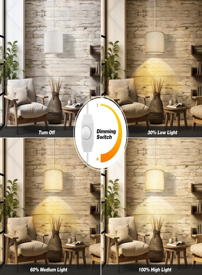WimiSom Plug in Pendant Light,15 FT Hanging Lamp with Plug in Cord, Dimmable Switch, Pendant Lighting with Fabric Shade, Hanging Light Fixture for Living Room, Bedroom, Dining Room, Kitchen - Image 4