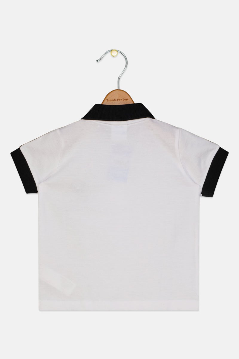 Disney قميص بولو قصير الأكمام مزين بشعار ديزني × ميكي وأصدقائه للأطفال الأولاد، أبيض - Image 2