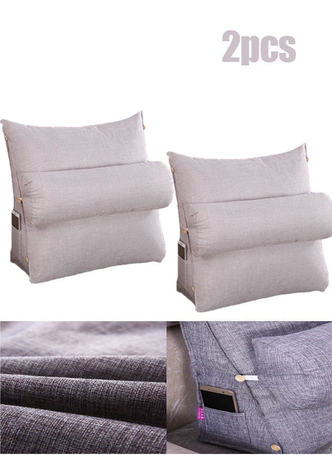 Generic - 2pcs Nordic Simple Triangle Pillow Flex Back Support Neck Support Reading Pillow Adjustable Back Wedge Cushion Sofa Bed Office Chair Rest Reading Pillow Grey - Image 1