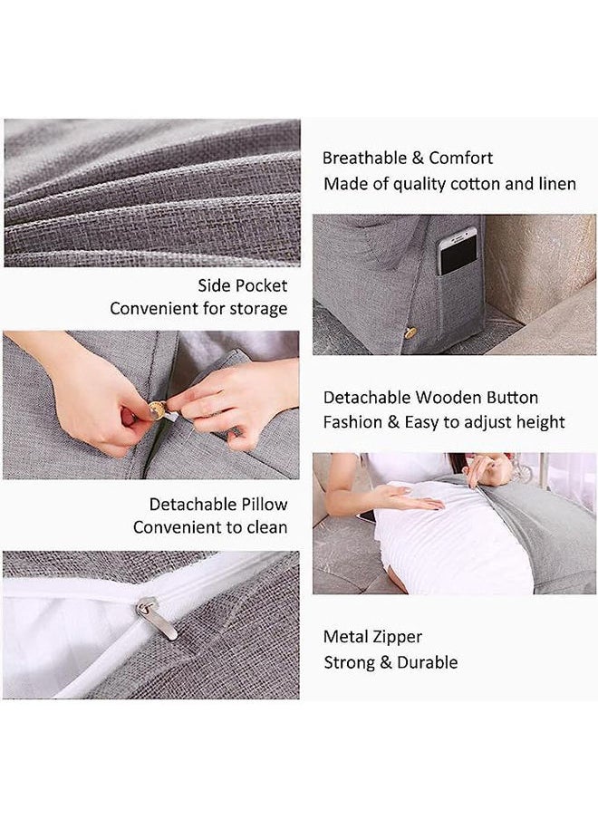 Generic - 2pcs Nordic Simple Triangle Pillow Flex Back Support Neck Support Reading Pillow Adjustable Back Wedge Cushion Sofa Bed Office Chair Rest Reading Pillow Grey - Image 1