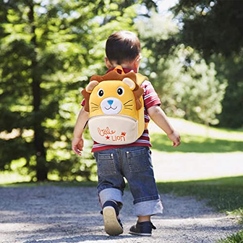 Frantic Kids Soft Cartoon Animal Travelling School Bag Soft Plush 2 Compartment Backpacks Boys Girls Baby For 2 To 5 Years Baby/Boys/Girls Nursery, Preschool, Picnic,(Little Lion), 10 Liters - Image 4