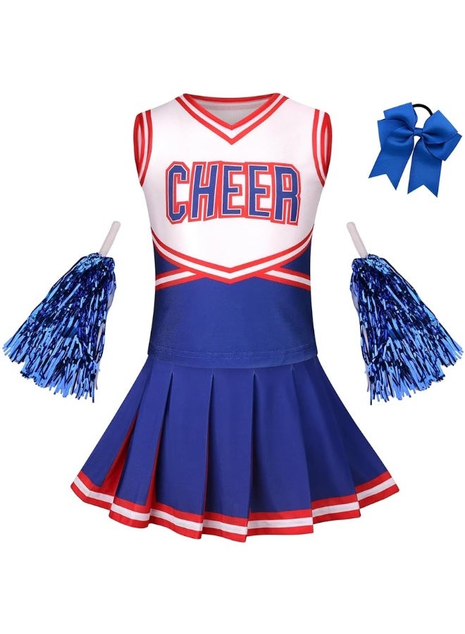 GRAJTCIN Girls Cheerleader Costume Halloween Dress Up Cheerleading Uniform Outfit 6-14 Years - Image 5