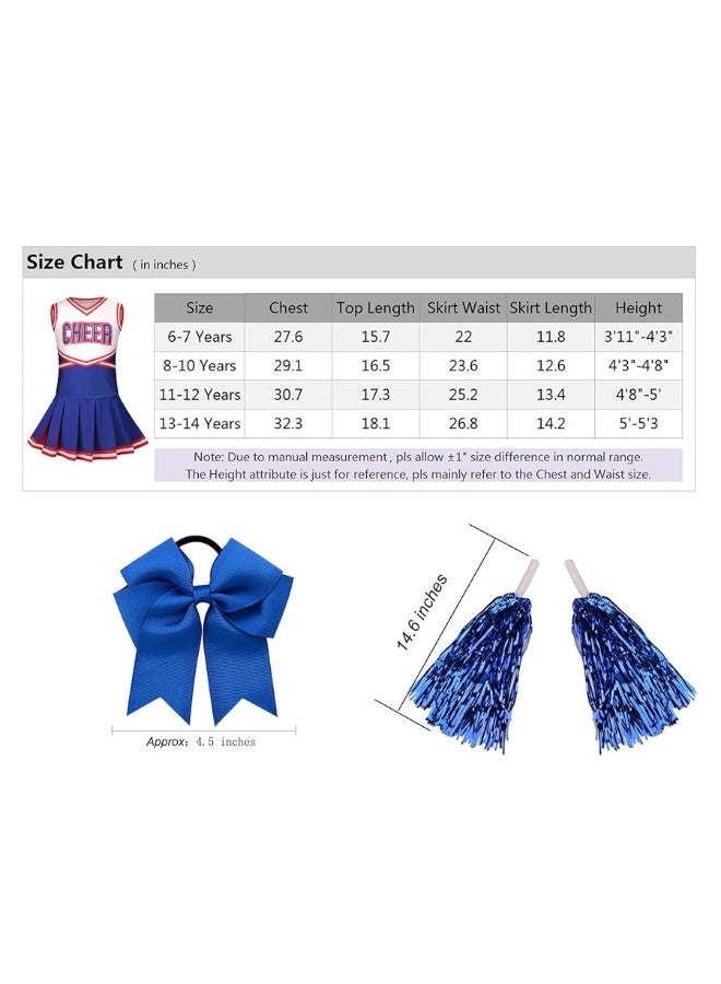 GRAJTCIN Girls Cheerleader Costume Halloween Dress Up Cheerleading Uniform Outfit 6-14 Years - Image 2