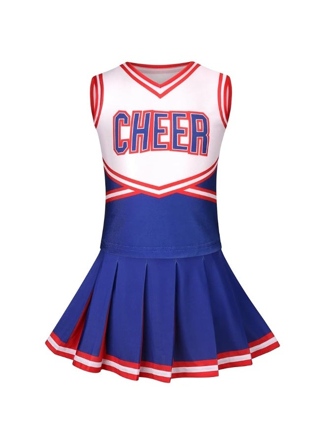 GRAJTCIN Girls Cheerleader Costume Halloween Dress Up Cheerleading Uniform Outfit 6-14 Years - Image 1