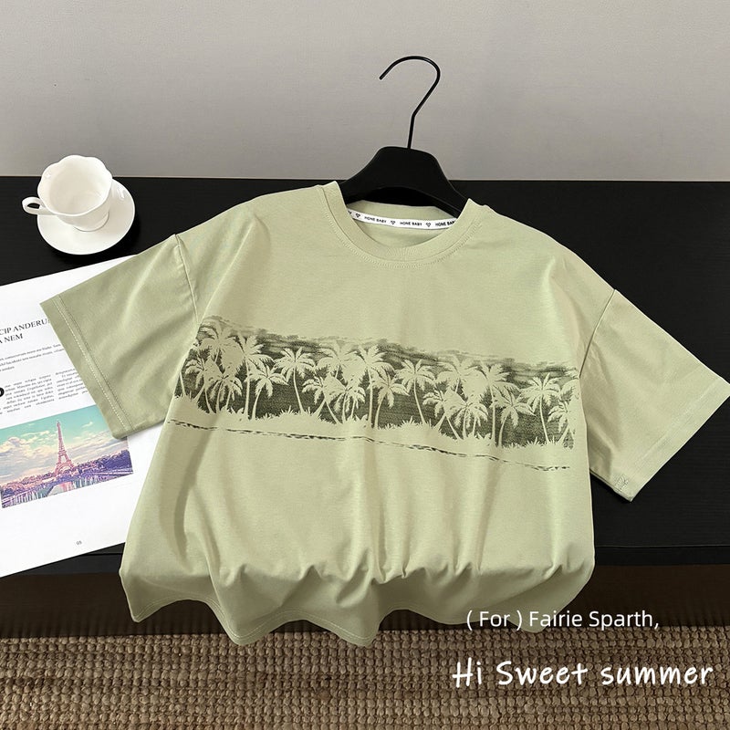 Ice Cool Summer Children'S Summer Ice Cool Solona Short-Sleeved Casual Cotton T-Shirt Stylist Korean Loose Top For Boys - Image 5
