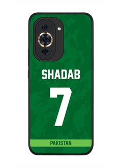 Cover for Huawei nova 10 4G Case , Rugged Black Slim fit Soft Flexible Thin Protective Phone Cases - Player Name - Shadab Khan, Jersey Number- 7